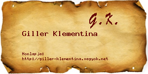 Giller Klementina névjegykártya